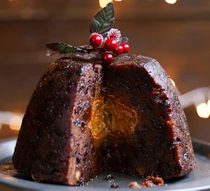 Pud de Noël mandarine au milieu