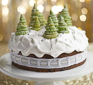 Gâteau de Noël forêt enchantée