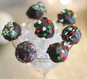 Sucettes de brownie de Noël